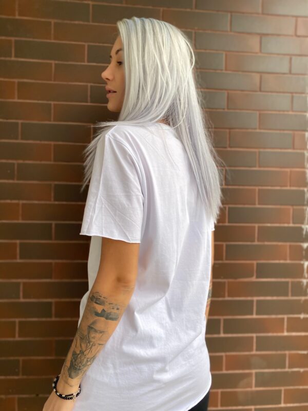 #HardcoreMotherFucker Unisex White T-shirt - Image 3