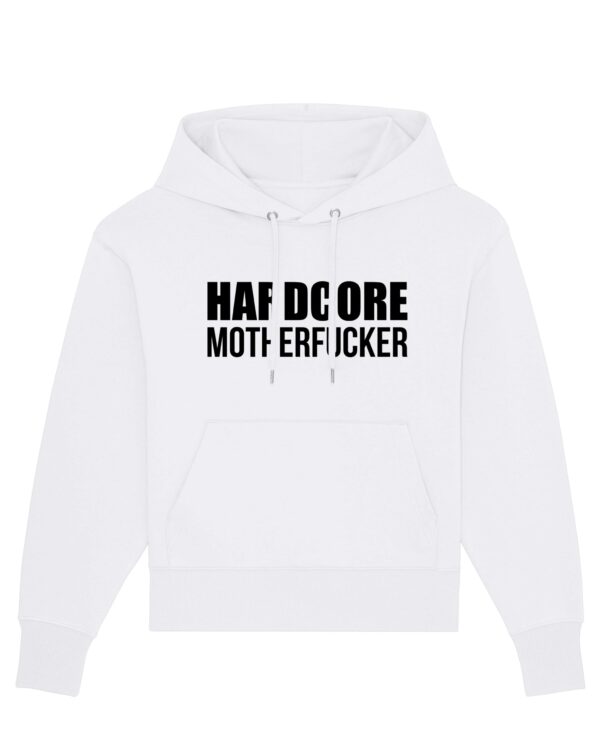 #Let'sTechno / #HardcoreMotherfucker Unisex White Hoodie - Image 2